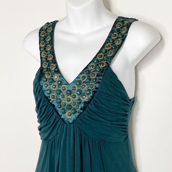 Soprano Top Women's Medium Green Embellished Sleeveless Tank Y2K - Picture 2 of 11